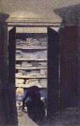 Felix Vallotton Woman Searching through a cupboard oil painting artist